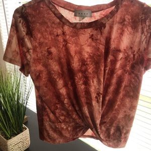 Orange/red tie die crop top.